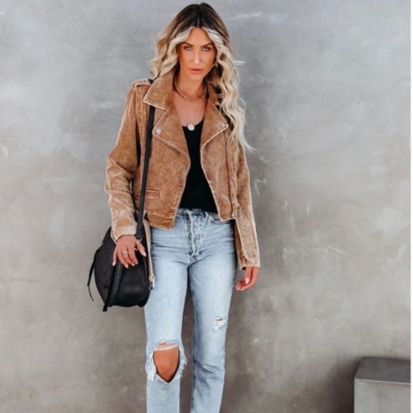 Vici Amaya brown corduroy moto jacket - Picture 1 of 14